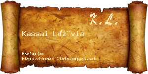 Kassai Lívia névjegykártya